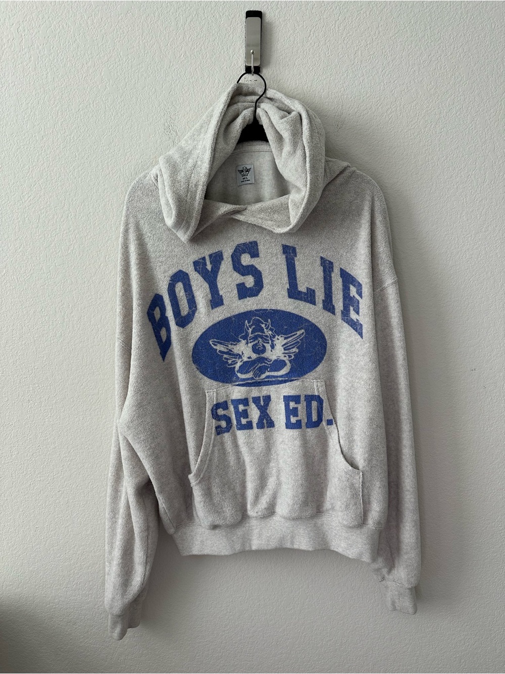 BOYS LIE GREY SEX ED. RACER HOODIE SZ M/L - Picture 2 of 6